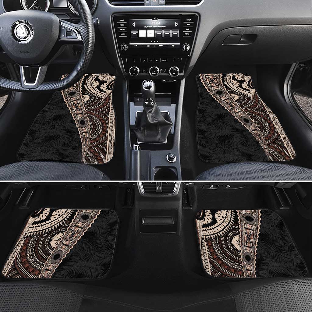 Fiji Traditional Masi Car Mats Tapa Art Palm Leaves Pattern