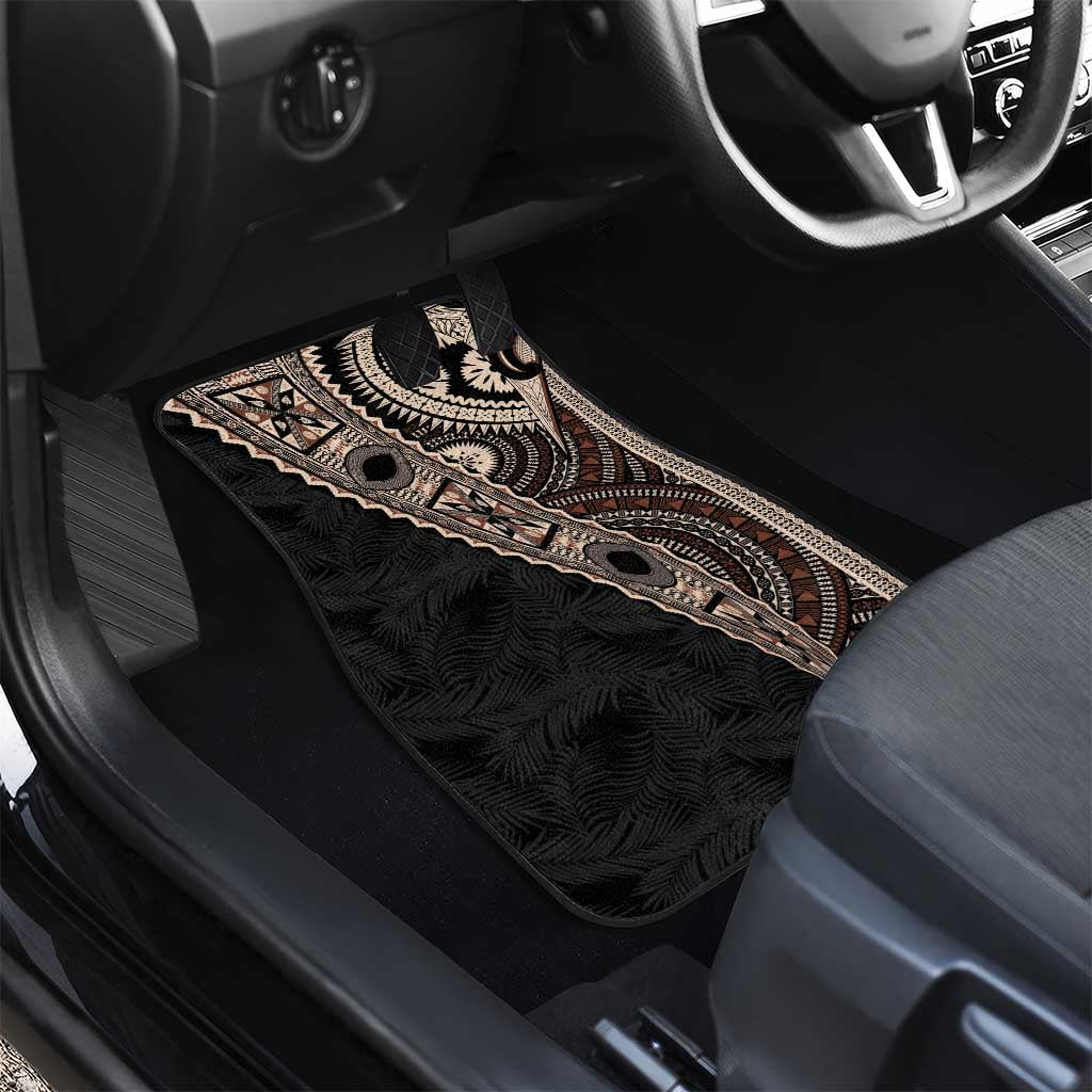 Fiji Traditional Masi Car Mats Tapa Art Palm Leaves Pattern