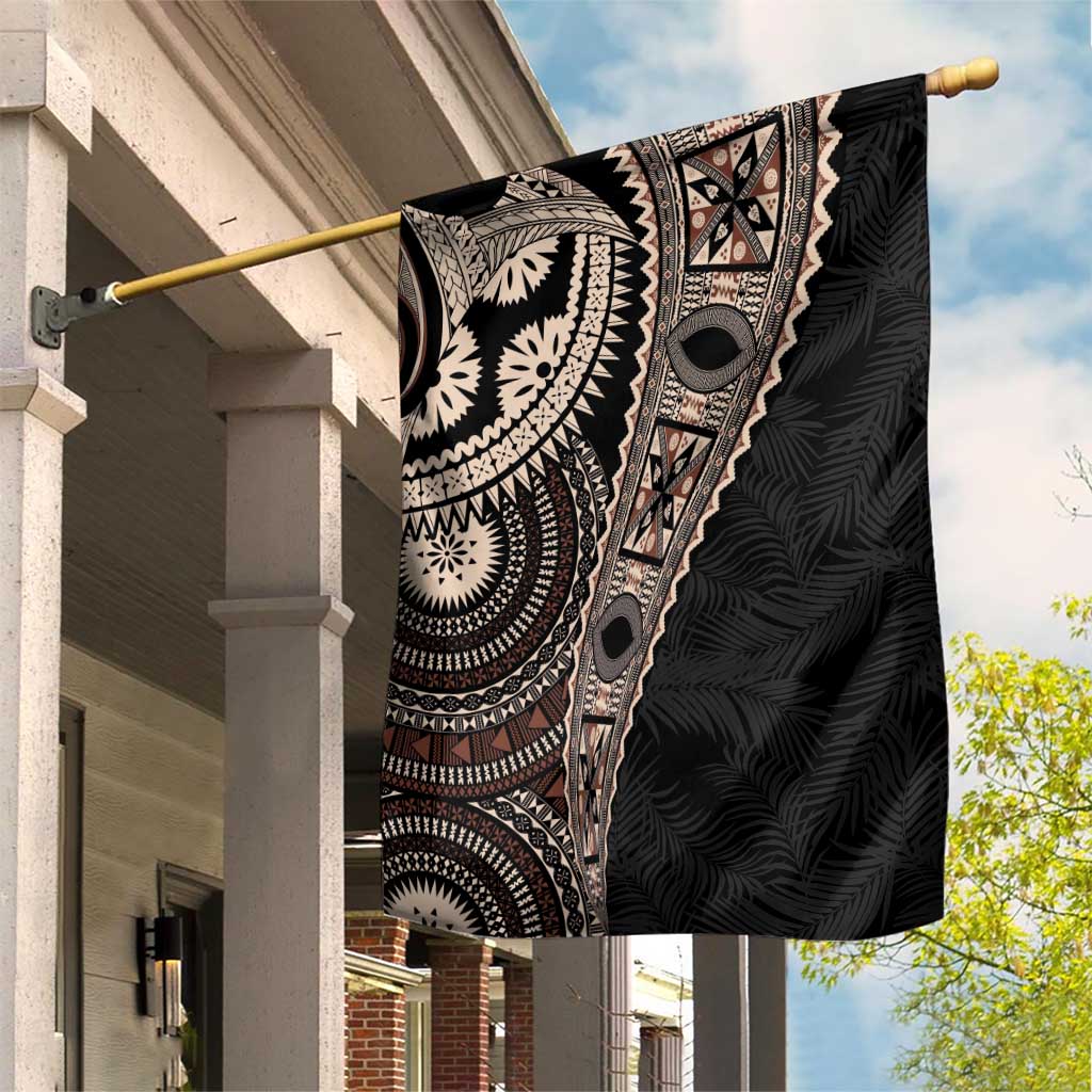 Fiji Traditional Masi Garden Flag Tapa Art Palm Leaves Pattern