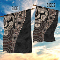 Fiji Traditional Masi Garden Flag Tapa Art Palm Leaves Pattern