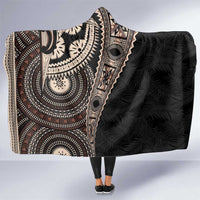 Fiji Traditional Masi Hooded Blanket Tapa Art Palm Leaves Pattern