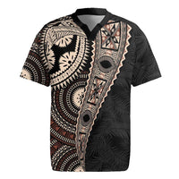 Fiji Traditional Masi Rugby Jersey Tapa Art Palm Leaves Pattern