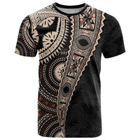 Fiji Traditional Masi T Shirt Tapa Art Palm Leaves Pattern