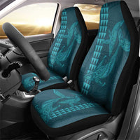 Aloha Hawaii Whale Kakau and Polynesian Tattoo Car Seat Cover Turquoise Color