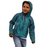 Aloha Hawaii Whale Kakau and Polynesian Tattoo Kid Hoodie Turquoise Color LT03 - Polynesian Pride