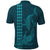 Aloha Hawaii Whale Kakau and Polynesian Tattoo Polo Shirt Turquoise Color