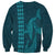 Aloha Hawaii Whale Kakau and Polynesian Tattoo Sweatshirt Turquoise Color