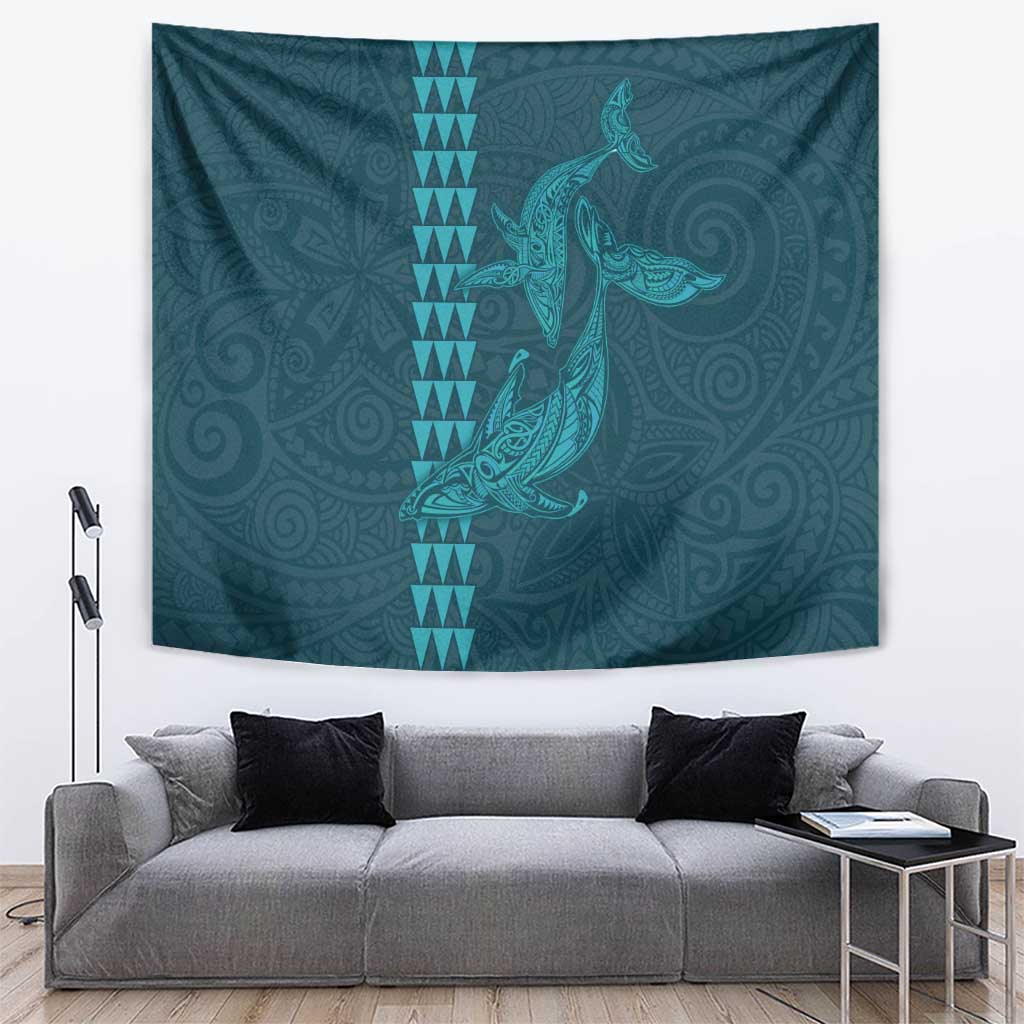 Aloha Hawaii Whale Kakau and Polynesian Tattoo Tapestry Turquoise Color LT03 Turquoise - Polynesian Pride