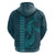 Aloha Hawaii Whale Kakau and Polynesian Tattoo Zip Hoodie Turquoise Color