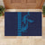 Aloha Hawaii Whale Kakau and Polynesian Tattoo Rubber Doormat Dark Navy Color