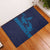 Aloha Hawaii Whale Kakau and Polynesian Tattoo Rubber Doormat Dark Navy Color