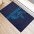 Aloha Hawaii Whale Kakau and Polynesian Tattoo Rubber Doormat Dark Navy Color
