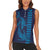 Aloha Hawaii Whale Kakau and Polynesian Tattoo Women Sleeveless Polo Shirt Dark Navy Color