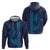 Aloha Hawaii Whale Kakau and Polynesian Tattoo Zip Hoodie Dark Navy Color