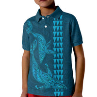 Aloha Hawaii Whale Kakau and Polynesian Tattoo Kid Polo Shirt Light Blue Color LT03 Kid Light Blue - Polynesian Pride