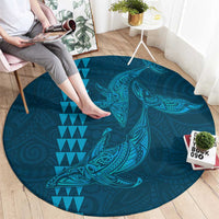 Aloha Hawaii Whale Kakau and Polynesian Tattoo Round Carpet Light Blue Color LT03 - Polynesian Pride