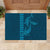 Aloha Hawaii Whale Kakau and Polynesian Tattoo Rubber Doormat Light Blue Color