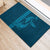 Aloha Hawaii Whale Kakau and Polynesian Tattoo Rubber Doormat Light Blue Color