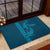 Aloha Hawaii Whale Kakau and Polynesian Tattoo Rubber Doormat Light Blue Color