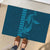Aloha Hawaii Whale Kakau and Polynesian Tattoo Rubber Doormat Light Blue Color