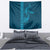 Aloha Hawaii Whale Kakau and Polynesian Tattoo Tapestry Light Blue Color