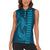 Aloha Hawaii Whale Kakau and Polynesian Tattoo Women Sleeveless Polo Shirt Light Blue Color
