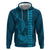 Aloha Hawaii Whale Kakau and Polynesian Tattoo Zip Hoodie Light Blue Color