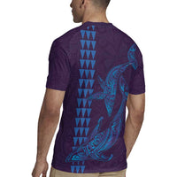 Aloha Hawaii Whale Kakau and Polynesian Tattoo Rugby Jersey Purple Color