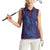Aloha Hawaii Whale Kakau and Polynesian Tattoo Women Sleeveless Polo Shirt Purple Color