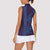 Aloha Hawaii Whale Kakau and Polynesian Tattoo Women Sleeveless Polo Shirt Purple Color