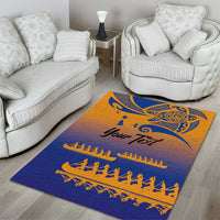 Personalised Hawaiki Nui Va'a French Polynesian Pattern Area Rug Sunset Color