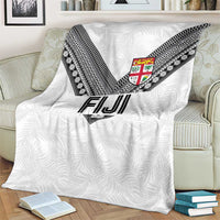 Rugby Fiji Blanket Fijian Masi Tribal Sporty Style White Color - Polynesian Pride