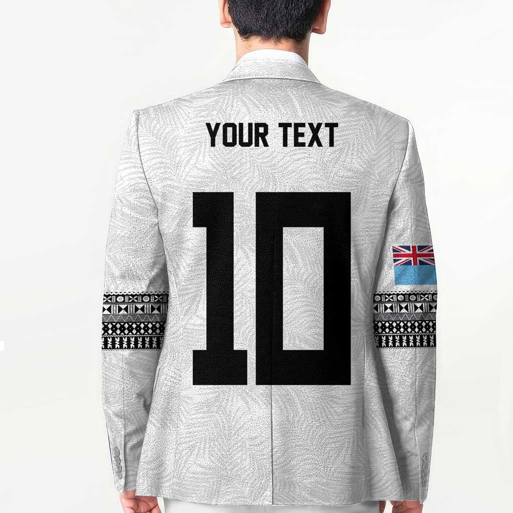 Custom Rugby Fiji Blazer Fijian Masi Tribal Sporty Style White Color - Polynesian Pride