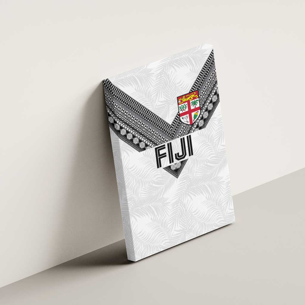 Rugby Fiji Canvas Wall Art Fijian Masi Tribal Sporty Style White Color - Polynesian Pride