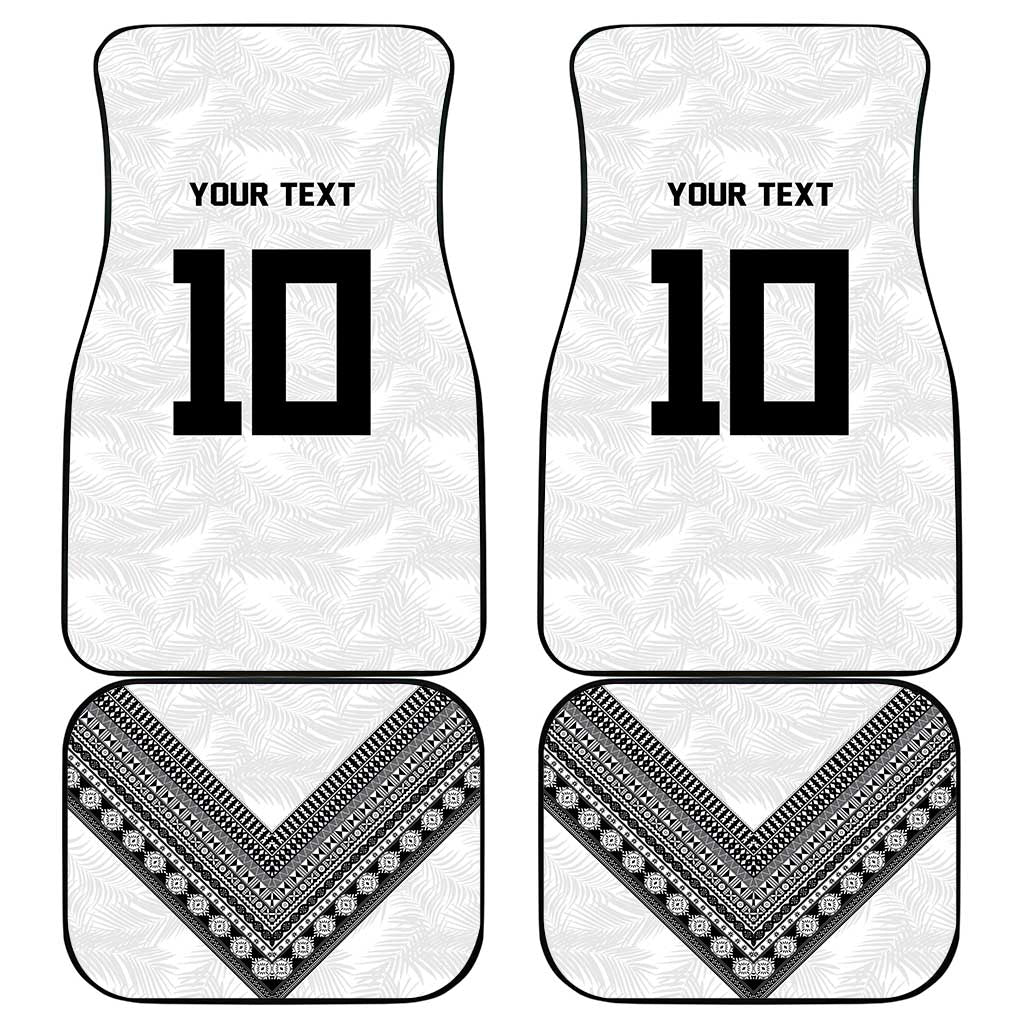 Rugby Fiji Car Mats Fijian Masi Tribal Sporty Style White Color - Polynesian Pride