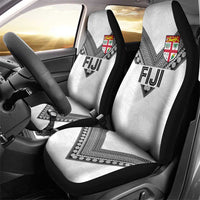 Rugby Fiji Car Seat Cover Fijian Masi Tribal Sporty Style White Color - Polynesian Pride
