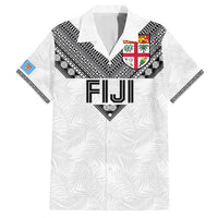 Custom Rugby Fiji Family Matching Long Sleeve Bodycon Dress and Hawaiian Shirt Fijian Masi Tribal Sporty Style White Color - Polynesian Pride
