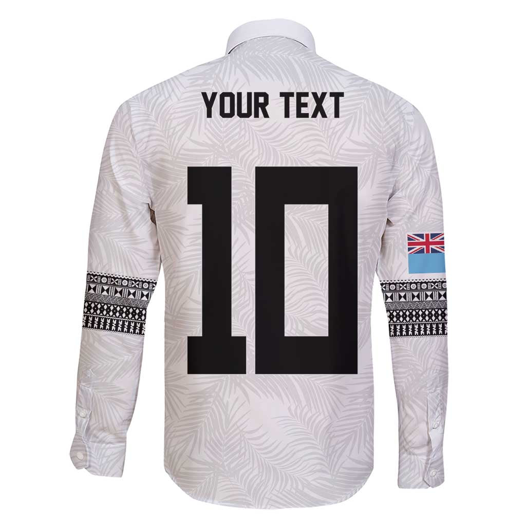 Custom Rugby Fiji Family Matching Short Sleeve Bodycon Dress and Hawaiian Shirt Fijian Masi Tribal Sporty Style White Color - Polynesian Pride