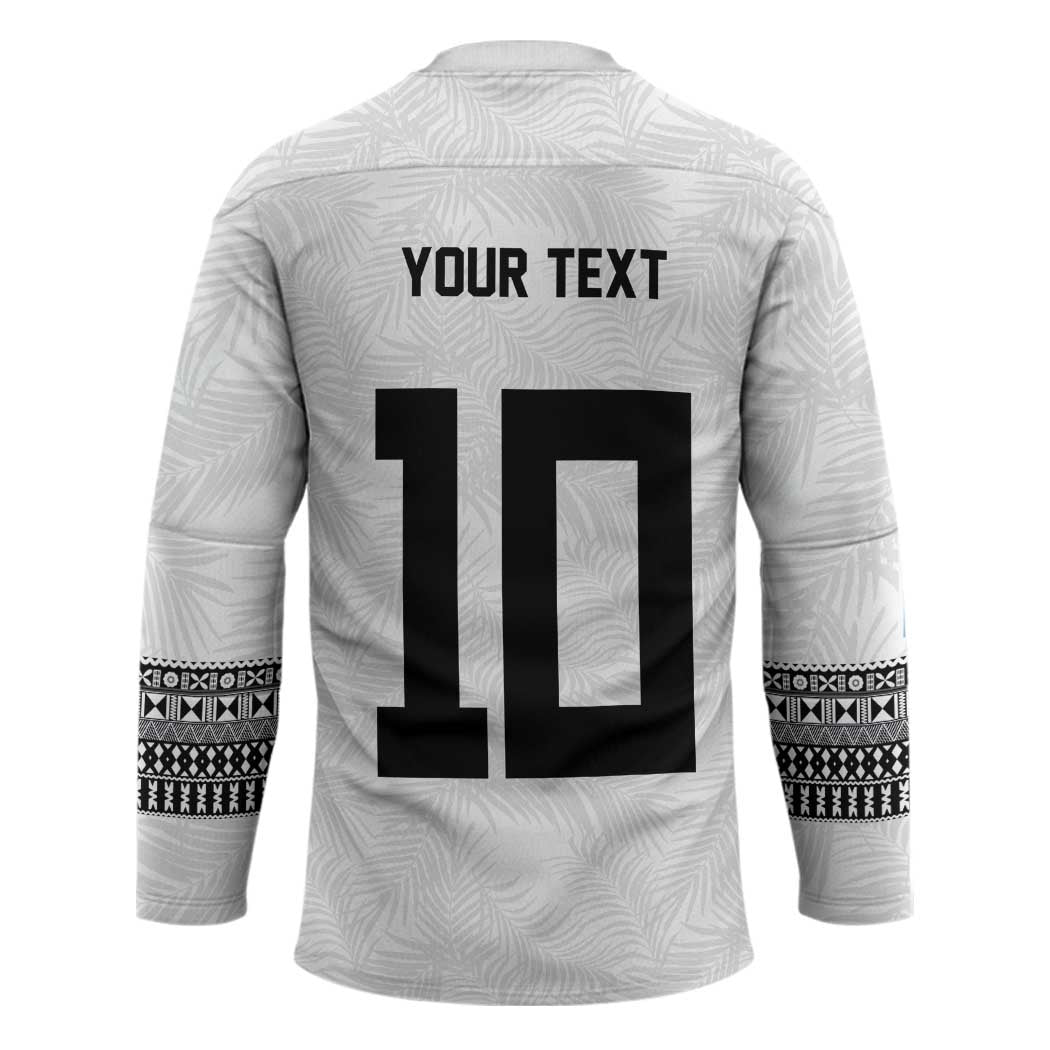 Custom Rugby Fiji Hockey Jersey Fijian Masi Tribal Sporty Style White Color - Polynesian Pride