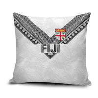 Rugby Fiji Pillow Cover Fijian Masi Tribal Sporty Style White Color - Polynesian Pride