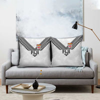 Rugby Fiji Pillow Cover Fijian Masi Tribal Sporty Style White Color - Polynesian Pride