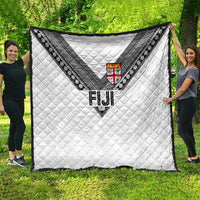 Rugby Fiji Quilt Fijian Masi Tribal Sporty Style White Color - Polynesian Pride
