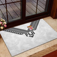 Rugby Fiji Rubber Doormat Fijian Masi Tribal Sporty Style White Color - Polynesian Pride