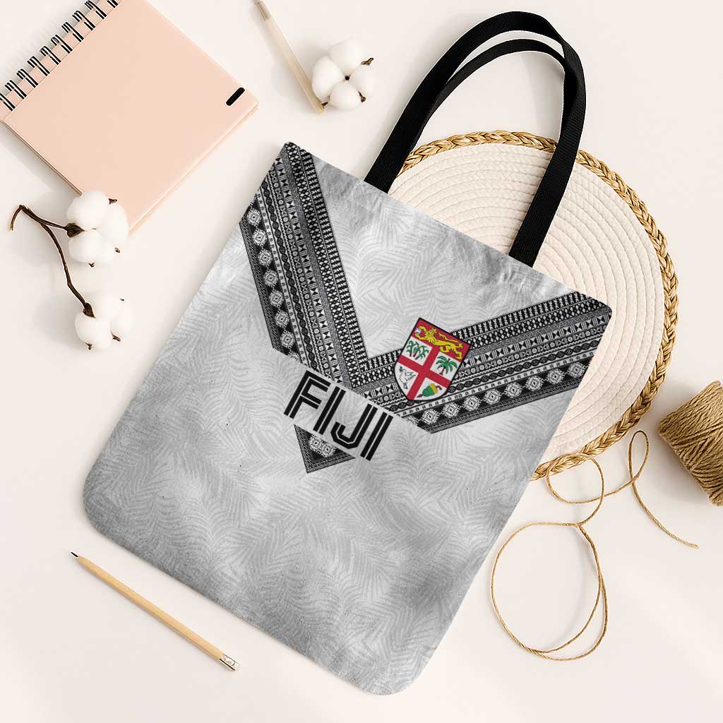 Rugby Fiji Tote Bag Fijian Masi Tribal Sporty Style White Color - Polynesian Pride