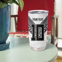 Custom Rugby Fiji Tumbler Cup Fijian Masi Tribal Sporty Style White Color - Polynesian Pride
