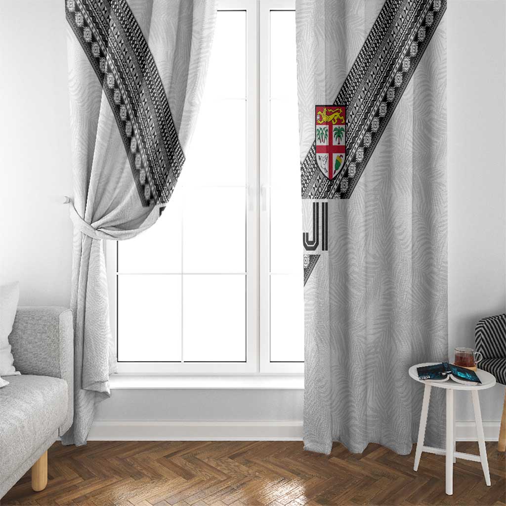 Rugby Fiji Window Curtain Fijian Masi Tribal Sporty Style White Color - Polynesian Pride