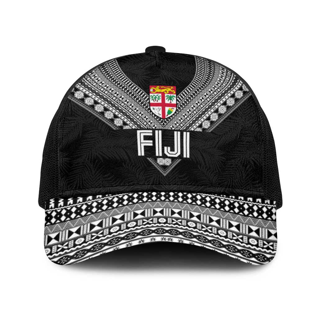 Rugby Fiji Baseball Net Cap Fijian Masi Tribal Sporty Style Black Color - Polynesian Pride