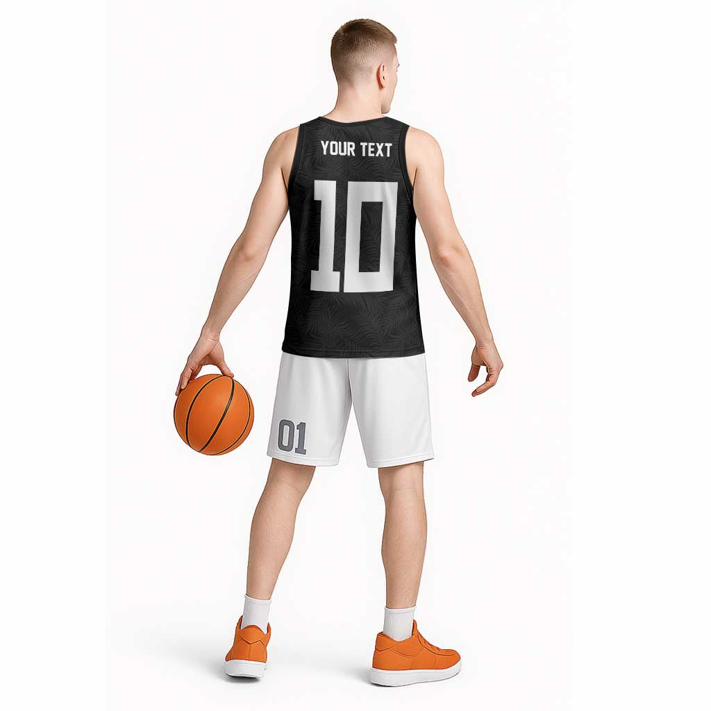Custom Rugby Fiji Basketball Jersey Fijian Masi Tribal Sporty Style Black Color - Polynesian Pride