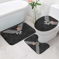 Rugby Fiji Bathroom Set Fijian Masi Tribal Sporty Style Black Color - Polynesian Pride
