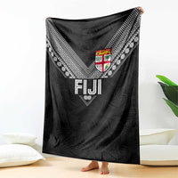 Rugby Fiji Blanket Fijian Masi Tribal Sporty Style Black Color - Polynesian Pride